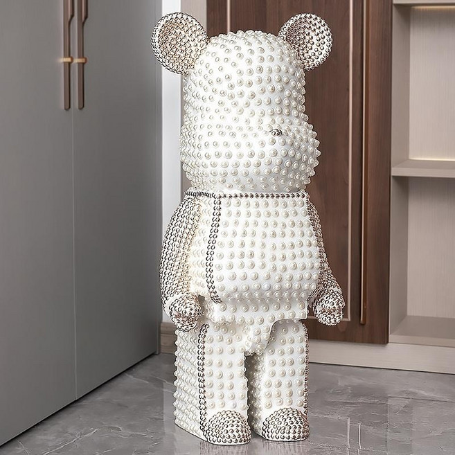 럭셔리 베어브릭 오브제 장식품 집들이 개업 선물 진짜 예뻐요, 브릴리언트 다이아몬드 골드