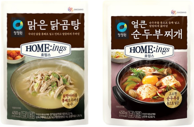 호밍스 2종세트 (맑은닭곰탕 + 얼큰순두부), 1세트, 450g