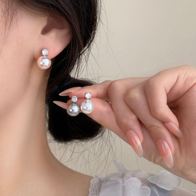 [귀찌] 8mm진주큐빅 페이크귀걸이 이어커프