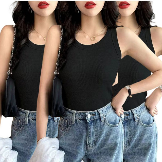 베르슈어 베이직 골지 슬림 민소매 나시 3종