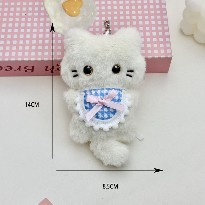 뉴프렐류드 고양이 인형 키링, 1개, 화이트