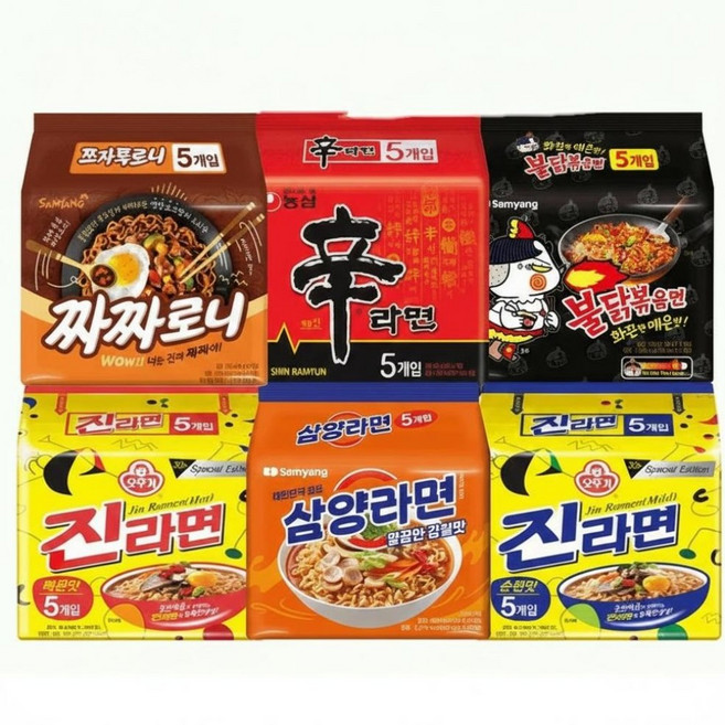 농심 삼양식품 오뚜기 팔도 봉지라면 멀티팩 5입 유통기한 판촉, 불닭볶음면 5입멀티
