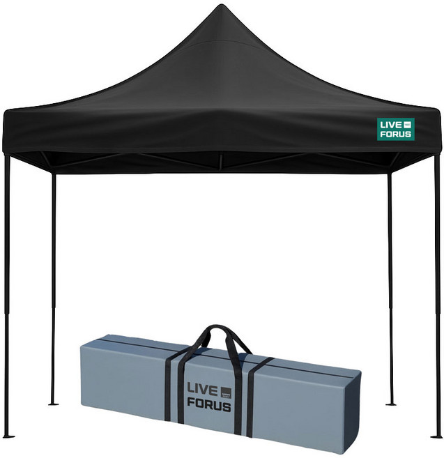 리브포어스 접이식 캐노피 천막 지붕+프레임+수납가방 야외 그늘막, 블랙