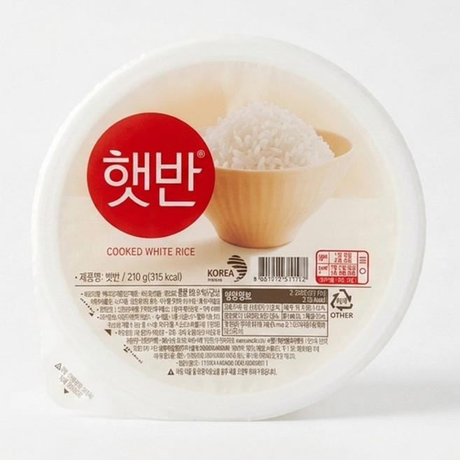 햇반 국내산 쌀 흰쌀밥 210g 36개