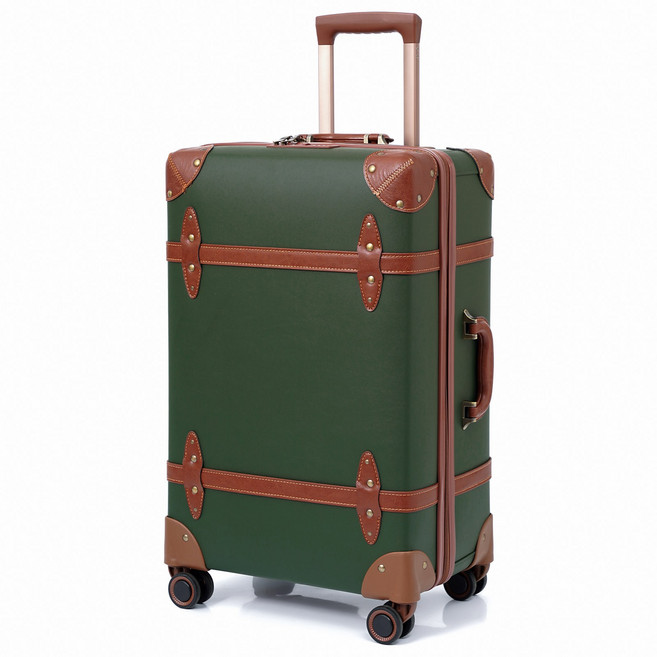 urecity 클래식 빈티지 하드 캐리어 여성 여행용 캐리어 360도 회전 휠 기내용 중형 대형