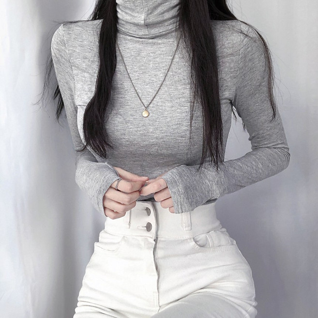 겨울필수/5col 베이직 목폴라 워머 티셔츠