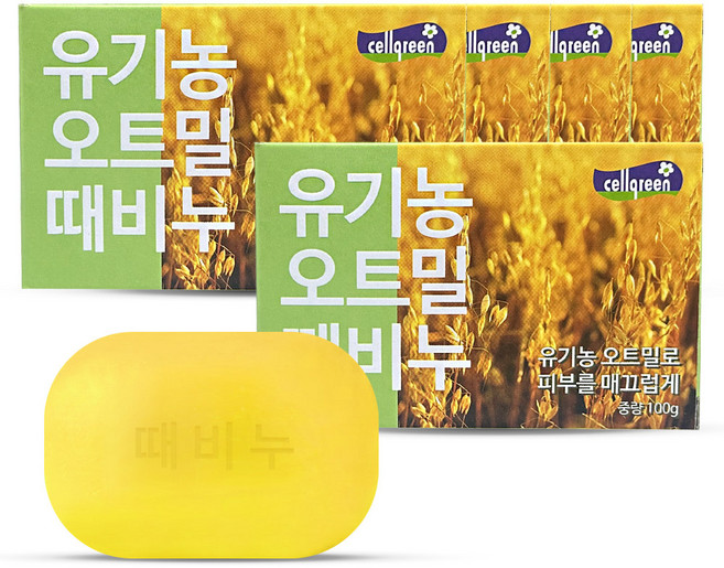 동서씨앤지 유기농 오트밀 때비누 100g X 5개, 단품