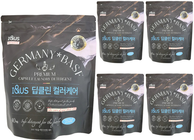 아이앤어스 4챔버 독일 BASF 다크 컬러 캡슐세제 손상된 섬유 복원 색상 케어, 1개, 6개입