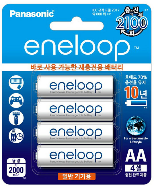 파나소닉 에네루프 AA 충전지, 4개입, 1개