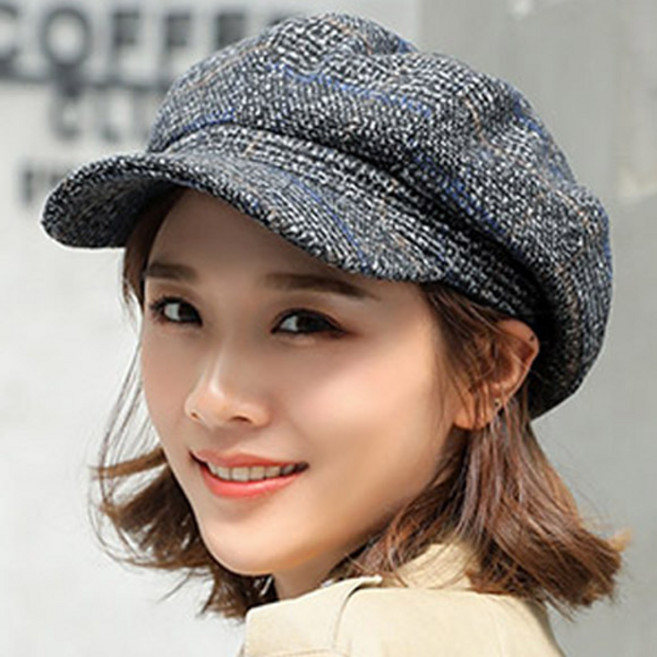 루지온 여자 헌팅캡 가을 겨울 빵모자