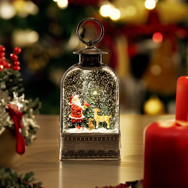 아로마컴퍼니 크리스마스 오르골 - 올드맨 슬레이드 3 워터볼 무드등, 산타
