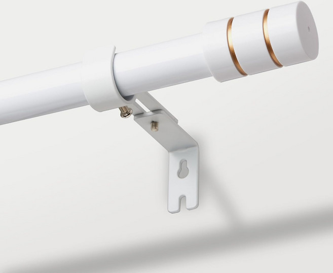 길이를 조절할 수 있는 고급 스테인리스 스틸 현대식 커튼봉 25mm 설치가 편리한 커텐봉, 백색 + 금색