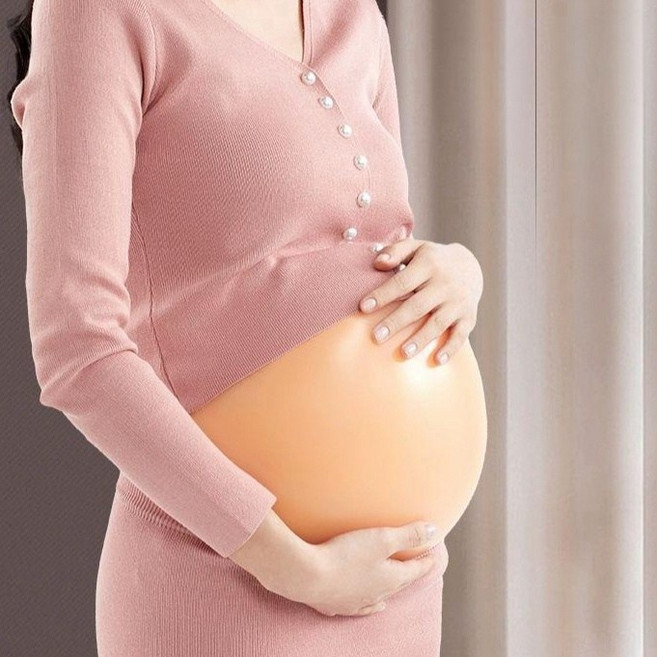 임산부체험 실리콘 산모배 가짜 복대 모형 2-3개월 소품 만삭 통기성 스판 벨트 2-3개월