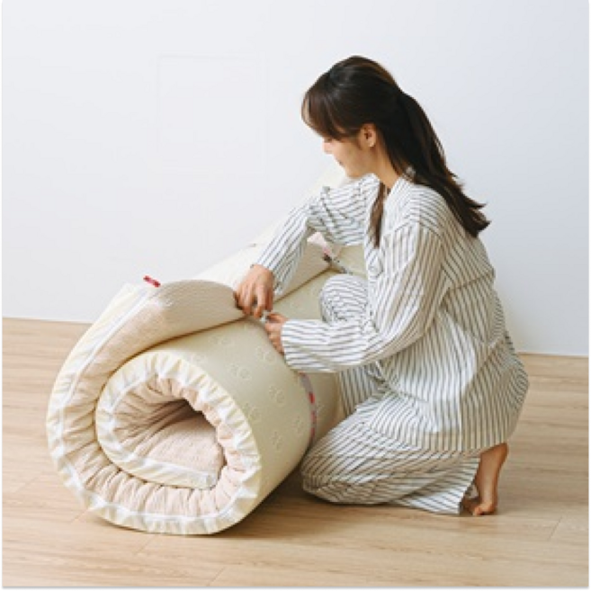 탄탄 토퍼매트리스 침대 바닥 토퍼 메모리폼 단단한 슈퍼 싱글 접는 수면매트