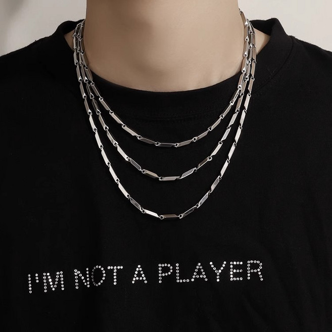 다라이프 써지컬 스틸 체인 목걸이 대나무 남여공용