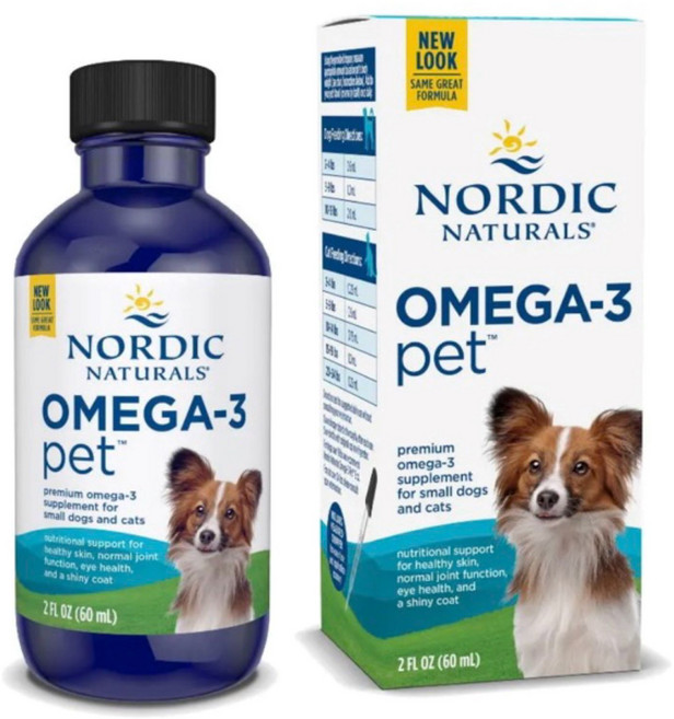 Nordic Naturals 寵物魚油 Omega-3 pet 適用小型犬貓, 1個, 60ml, Omega脂肪酸