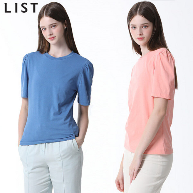 [리스트(LIST)] 코튼 퍼프 소매 티셔츠 (택가격 98000원)