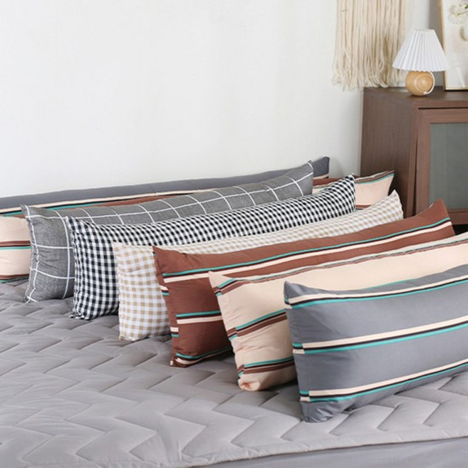 바디필로우 쿠션 안고자는 긴베개 롱쿠션 목베개(솜포함), 모던체크-진그레이