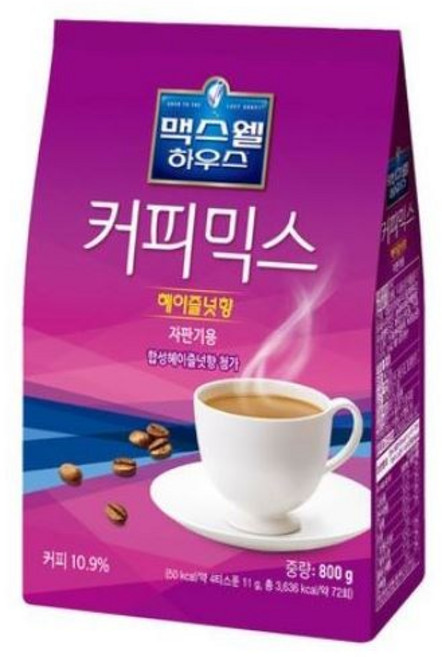 맥스웰 하우스 커피믹스 헤이즐넛향 자판기용, 800g, 1개입, 10개