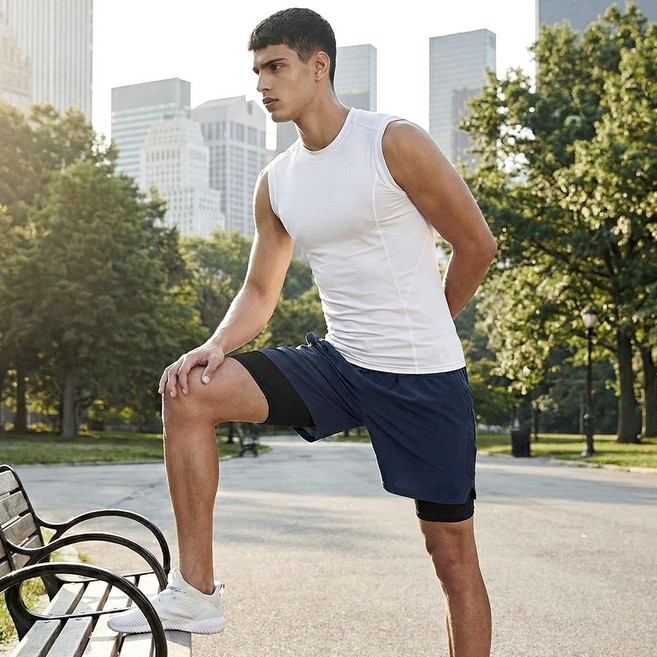 테슬라 남자 러닝쇼츠 투인원 이너포켓 메쉬 반바지 운동복