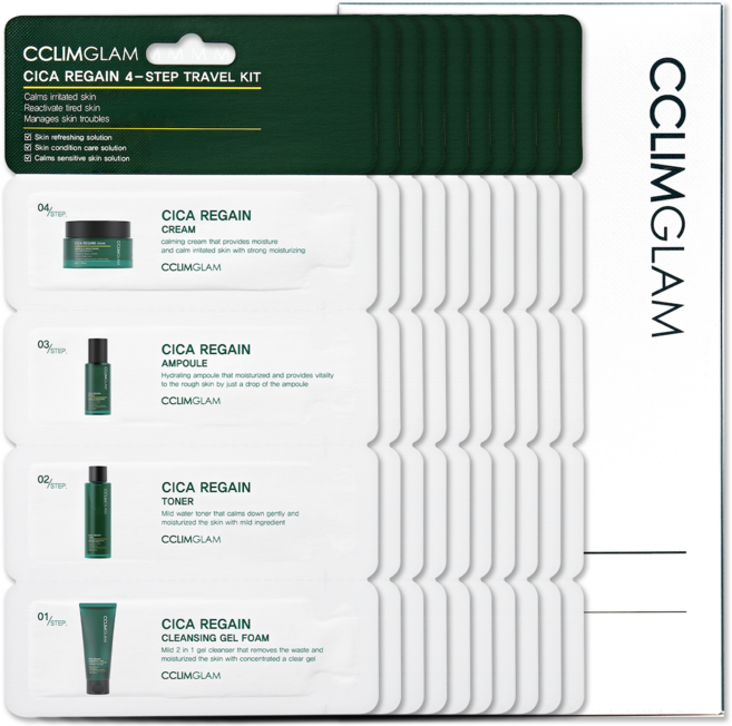 끌림글램 시카 비건 여행용 기초 화장품 4종 트래블키트 세트 10매, 5세트