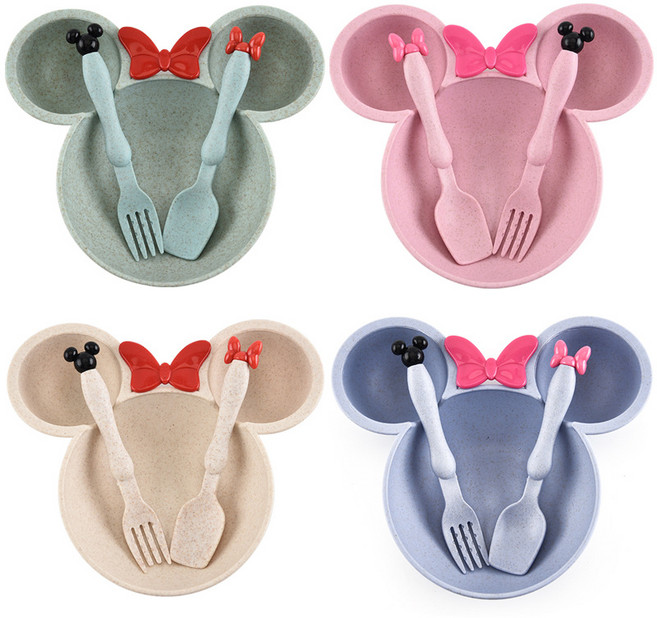 뉴비 귀여운 캐릭터 어린이식기 유아식판, 아이보리세트, 1세트