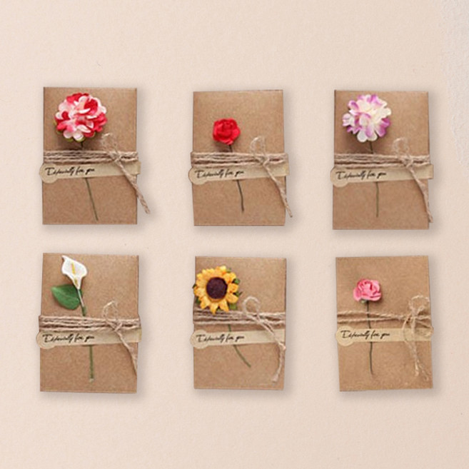 모아무어 감사담아 DIY 플라워 편지지 세트 6P, 6개, 소형