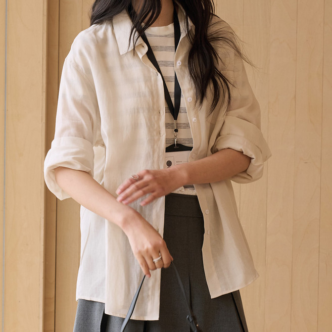 스토리원 여성 프리미엄 린넨 텐셀 셔츠 WM-FWWT038