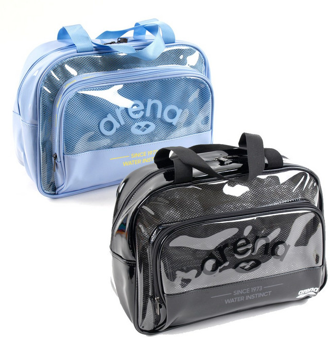 아레나 에나멜 손가방 수영가방 비치가방 핸디백 A3AC1AB15, 블루