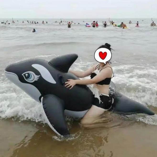 물 공원 풍선 수영 서클 마운트 장난감 성인 돌고래 검은 고래 서핑 드롭 쇼핑, big black whale, 1개