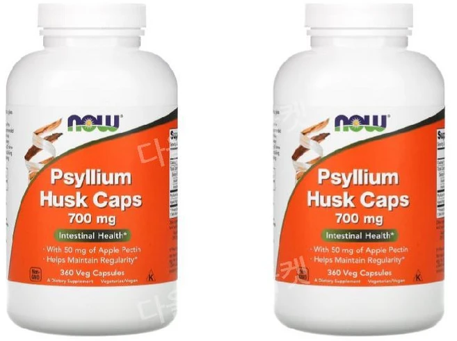 2개 나우푸드 차전자피 차전차피 PSYLLIUM HUSK 차전자피 캡슐 700mg 360정 - 쿠팡