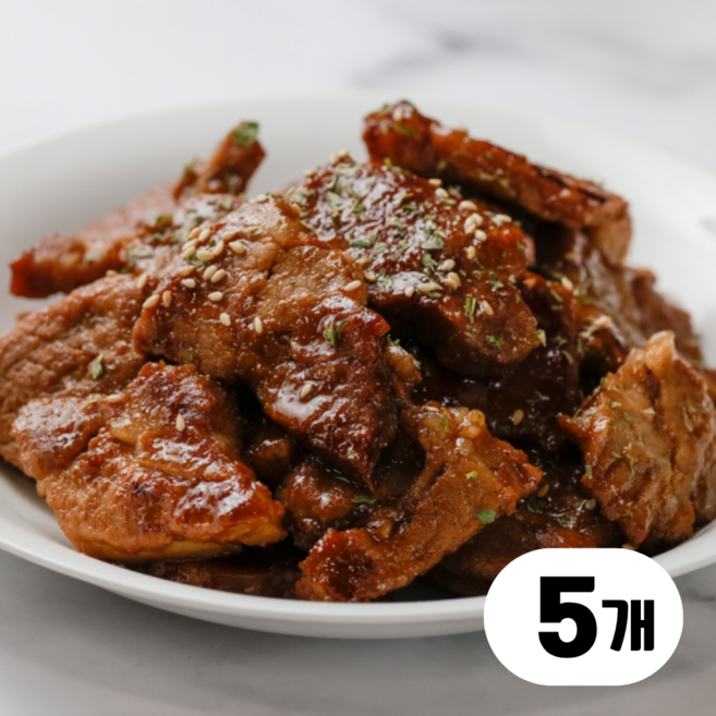 [맛꾼] HACCP인증 국내산 특제양념 제주 돼지 왕구이, 5개, 1kg