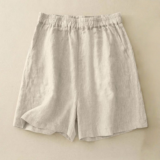 Makone 여성 린넨 반바지 여름 루즈핏 하이웨스트 실내외 와이드 캐주얼 팬츠