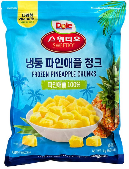 Dole 돌 냉동 파인애플 다이스, 1개, 1kg