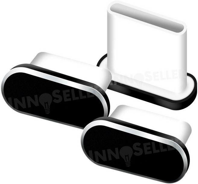 이노셀러 알루미늄 C타입 마개 C핀 충전단자 마개, 3개, 블랙