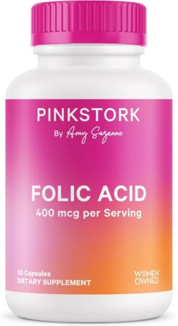 Pink Stork Folic Acid for Women - Formulated for Mom + Baby 400mcg 30 Capsules, Pink Stork Folic Acid for Wome, 1개, 30정 - 쿠팡