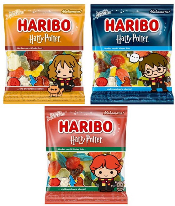 하리보 해리포터 해리 헤르미온느 론 세가지 젤리, 1개, 75g