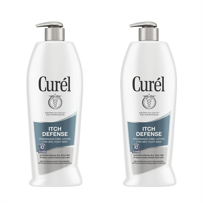 Curel Itch Defense Lotion 큐렐 이치 디펜스 바디 로션 20oz(591ml) 2팩, 591ml - 쿠팡