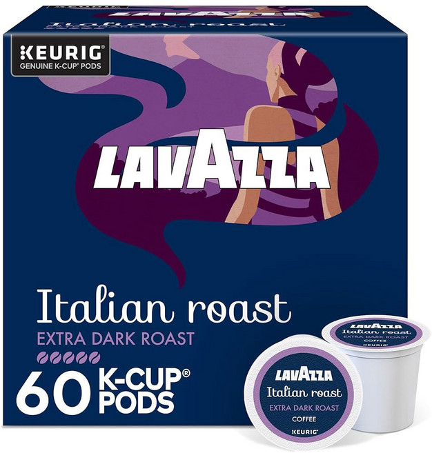 라바짜 이탈리안 로스트 큐리그 싱글 서브 K컵 포드 60ct(10팩 6개), 10박스, 6개입