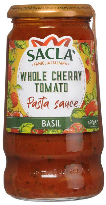 사클라 Sacla Cherry Tomato & Basil Pasta Sauce 체리 토마토 & 바질 파스타 소스 호주, 420g, 8개