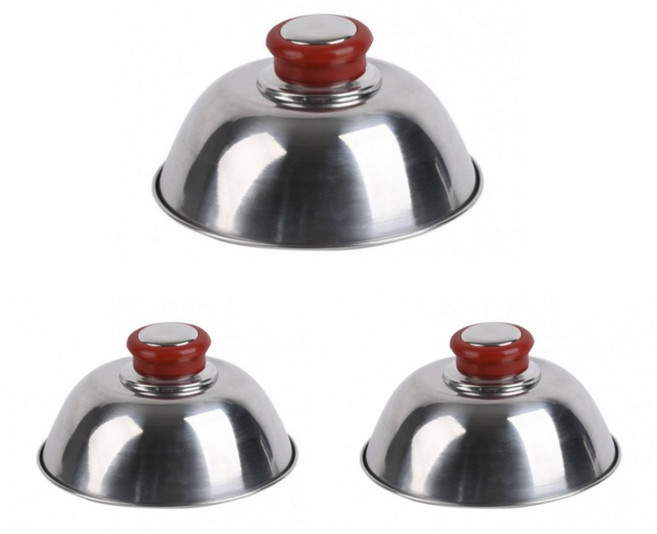 호떡덮게(소) 3입 계란찜 패티 철판요리 덮개, 1개, 13cm