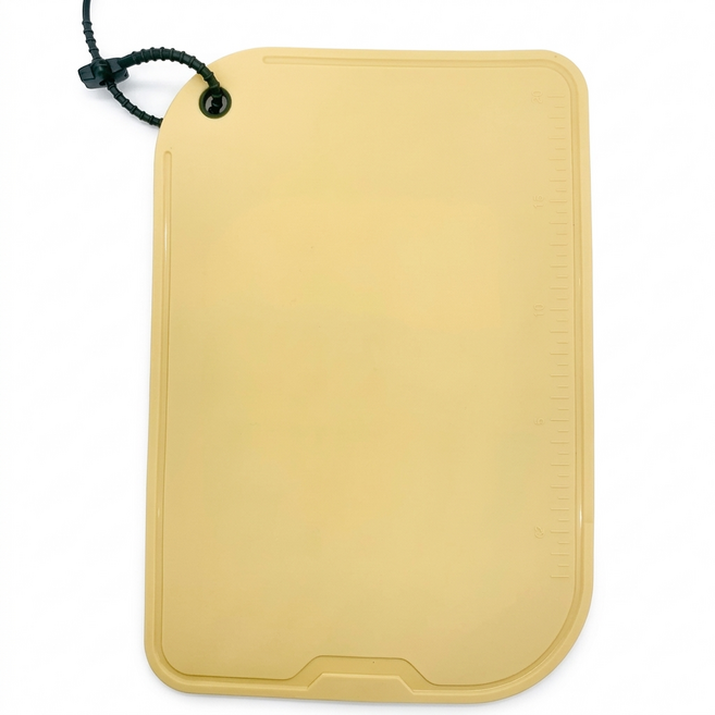 파크업 국산 플래티넘 실리콘 도마 6T 물홈형 칼집방지 이유식 도마, 1개, 버터 옐로우