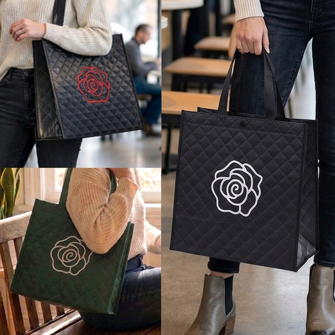 맘앤맘 플라워 부직포 가방 만능 보부상 여성 숄더백 토트백 쇼퍼백 에코백