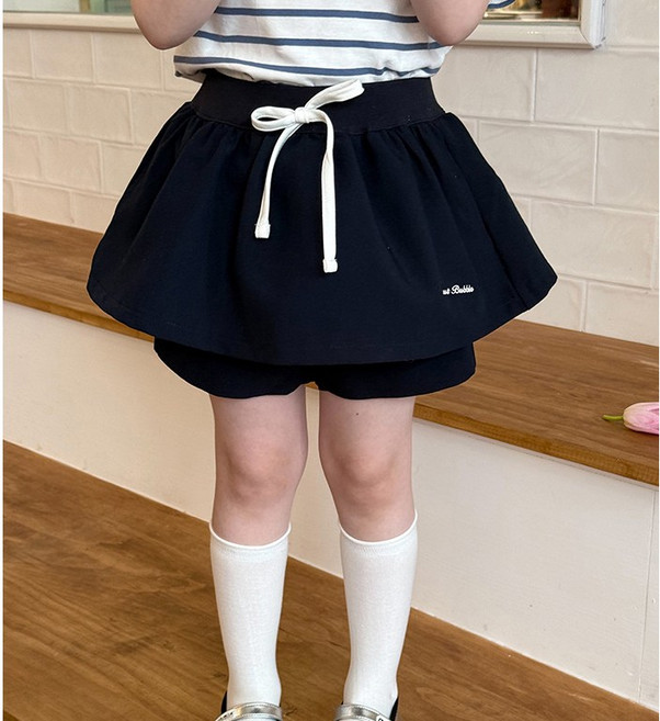 우주슈 여아 베이직 밴딩 치마바지 아동 플레어 스커트 속바지 일체형