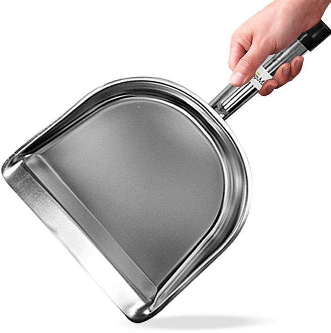 킹쓰맨 가볍고 단단한 스테인리스 다용도 쓰레받기 가정용 업소용 미용실 대형, SLVER(은색)_대형, 1개