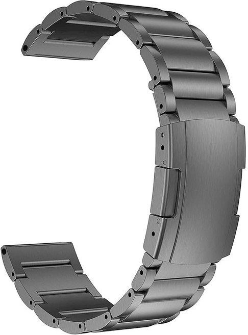 MaKTech 티타늄 밴드 22mm 경량 원피스 메탈 링크 브레이슬릿 Samsung Galaxy Watch 3 45mm/46mm Huawei Watch 4/3 Ultimate
