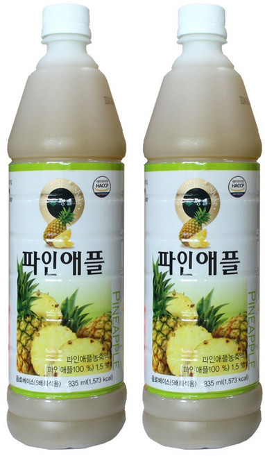 청솔 파인애플 음료, 2개, 835ml
