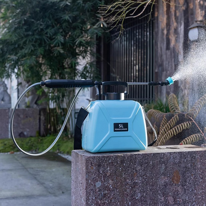 SEVOREN 휴대용 전동 소독 농약살포 압축분무기 5L, 블루, 1개