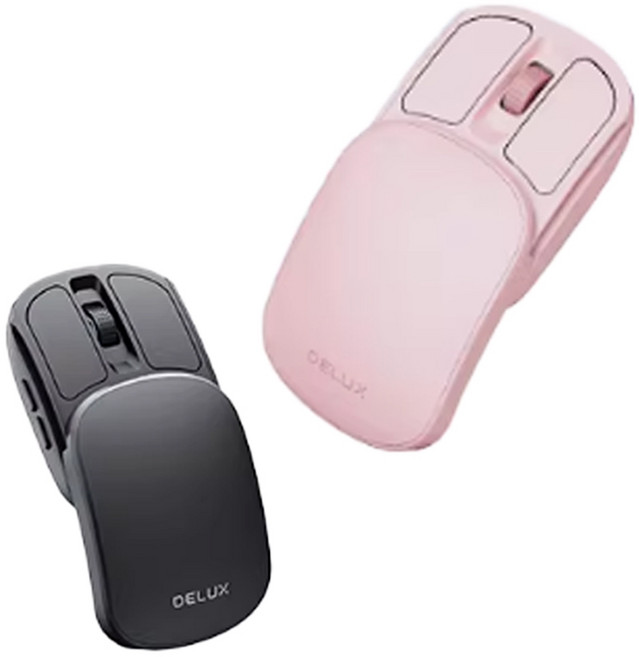 DELUX MF20Pro 口袋無線滑鼠 雙模連接 靜音 Type-C充電, 黑色, MF20 Pro