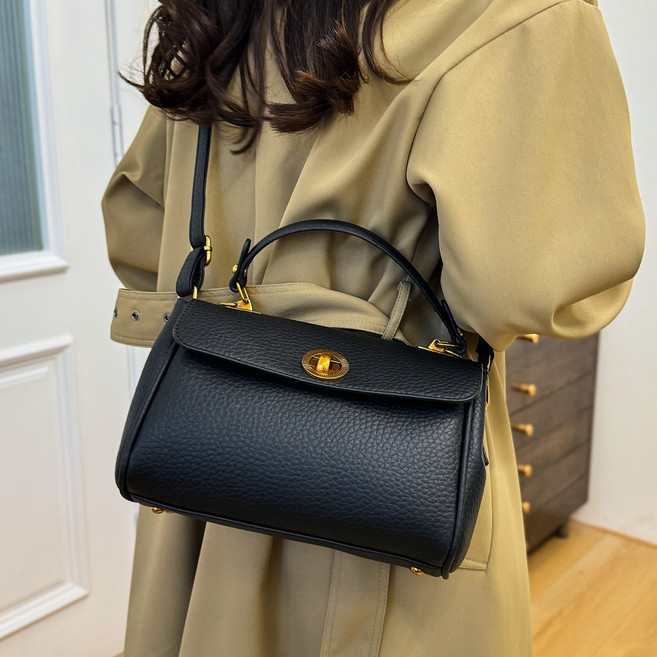 제이바바 여성용 스퀘어 가죽 토트백